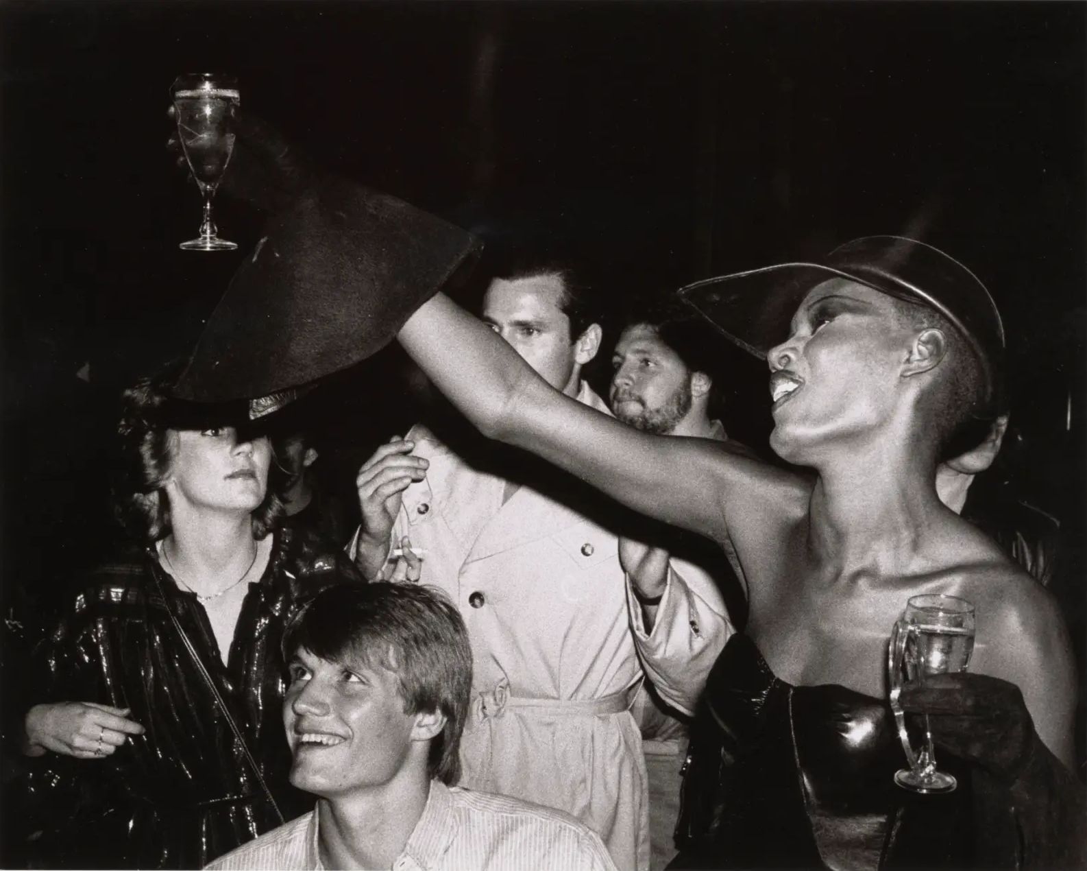 A young Dolph Lundgren with Grace Jones NYC 1982 by Robert Rosen.jpg